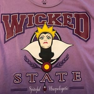 Disney Villains Evil Queen Snow White Wicked State T-shirt S Purple long sleeve